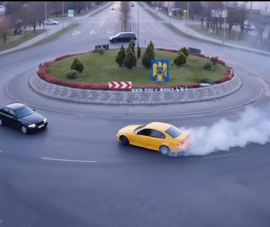 Tânăr lăsat pieton după derapaje spectaculoase în Târgoviște