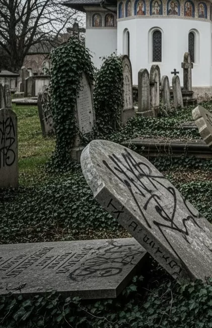 ȘOC în Dâmbovița! Un tânăr de 26 de ani devastează cimitir și biserică într-o noapte de teroare la Bilciurești