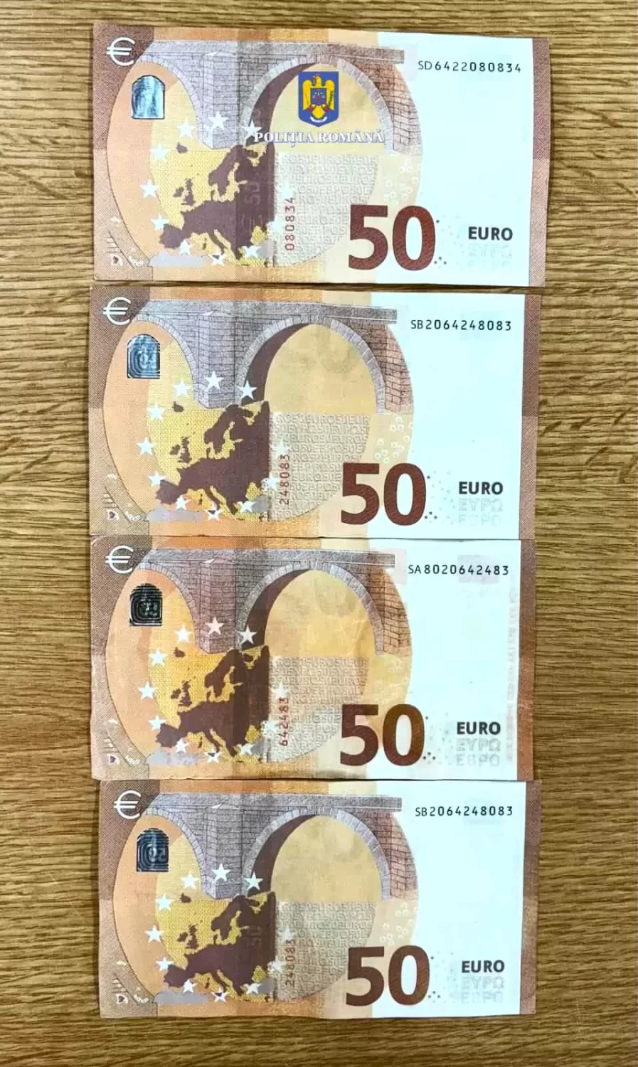 Trei persoane arestate după ce au încercat să pună în circulație bancnote false de 50 de euro