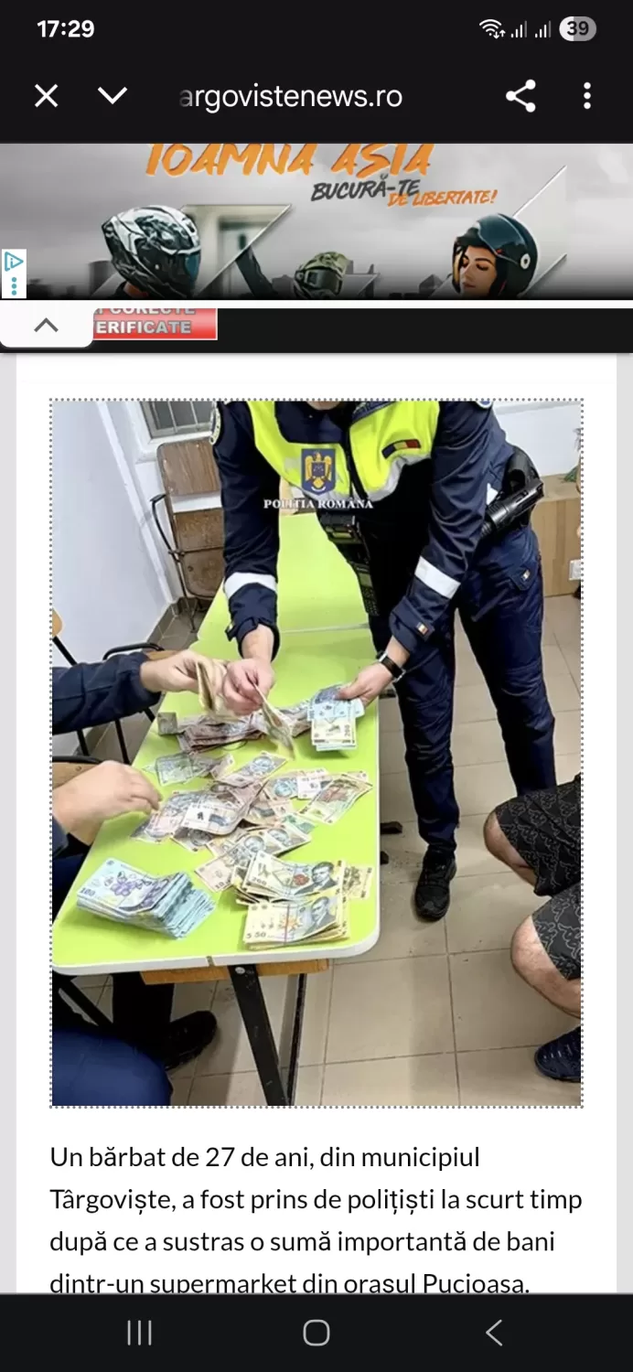 Furt spectaculos la Pucioasa: Hoțul a lăsat o dâră de bani pe podea în timpul fugii