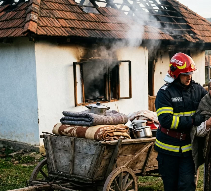 Atenție, gospodari! 🏠 O clipă de neatenție i-a lăsat fără acoperiș deasupra capului: Pagube de 50.000 de lei din cauza unui aparat de gătit! 🔥