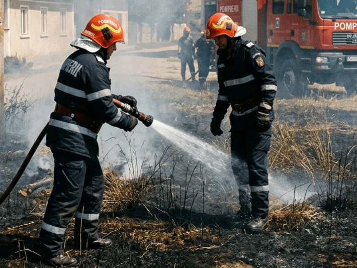 Incendii de vegetație în Dâmbovița: Pompierii au intervenit de urgență în mai multe localități