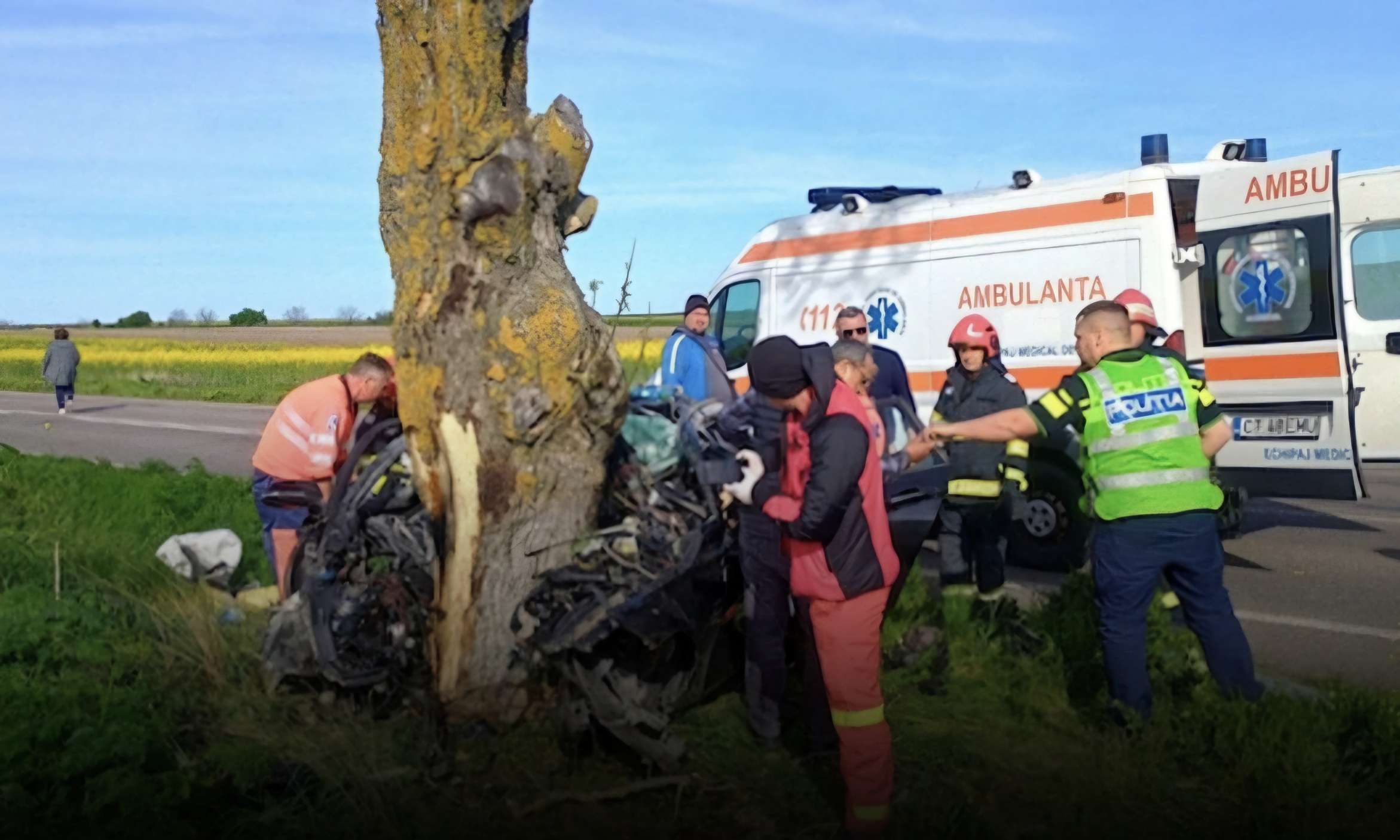 TRAGEDIE PE DN38! O tânără de 21 de ani a murit după ce s-a izbit cu 130 km/h de un copac