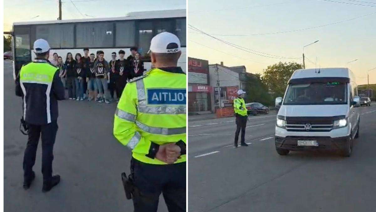 Polițiștii au oprit autocarul elevilor campioni mondiali la robotică: Motivul este incredibil!