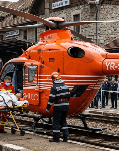Tragedie în Gara Bușteni: Tânăr de 21 de ani transportat cu elicopterul SMURD după electrocutare