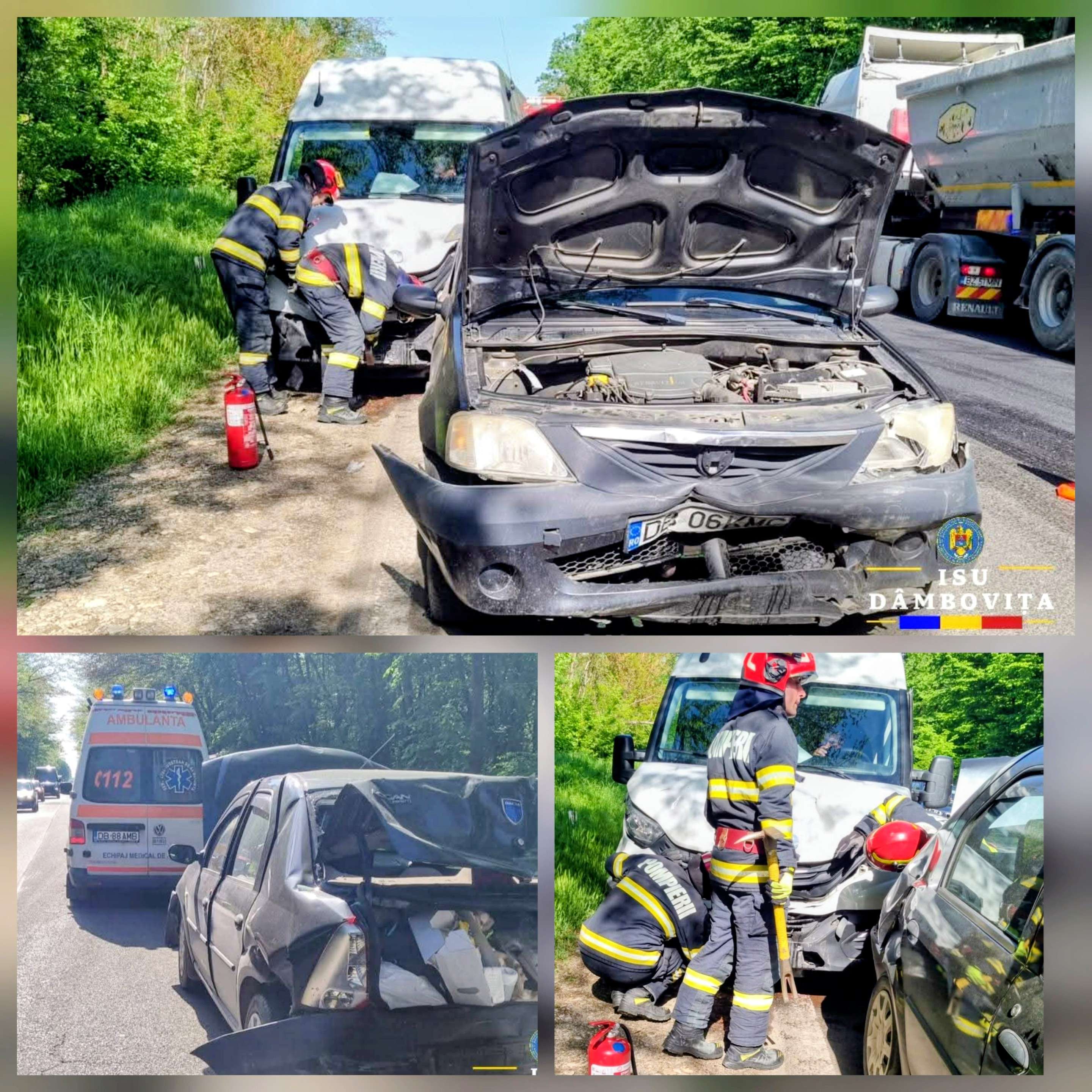 Pădurea Priseaca: Accident grav pe DN72A cu trei mașini implicate și un bărbat la spital!