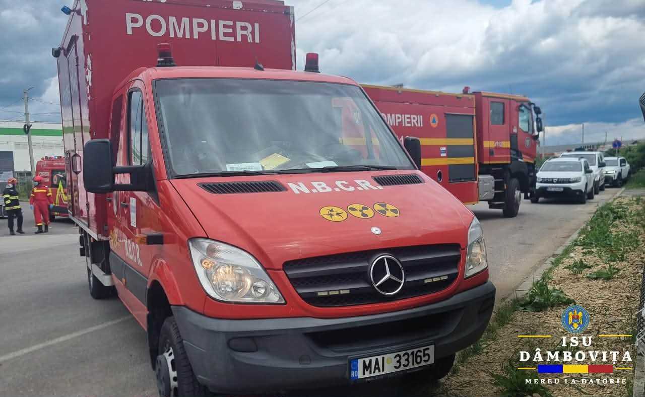 Explozie la o fabrică din Târgoviște! Echipaj CBRN Argeș chemat de urgență după incident