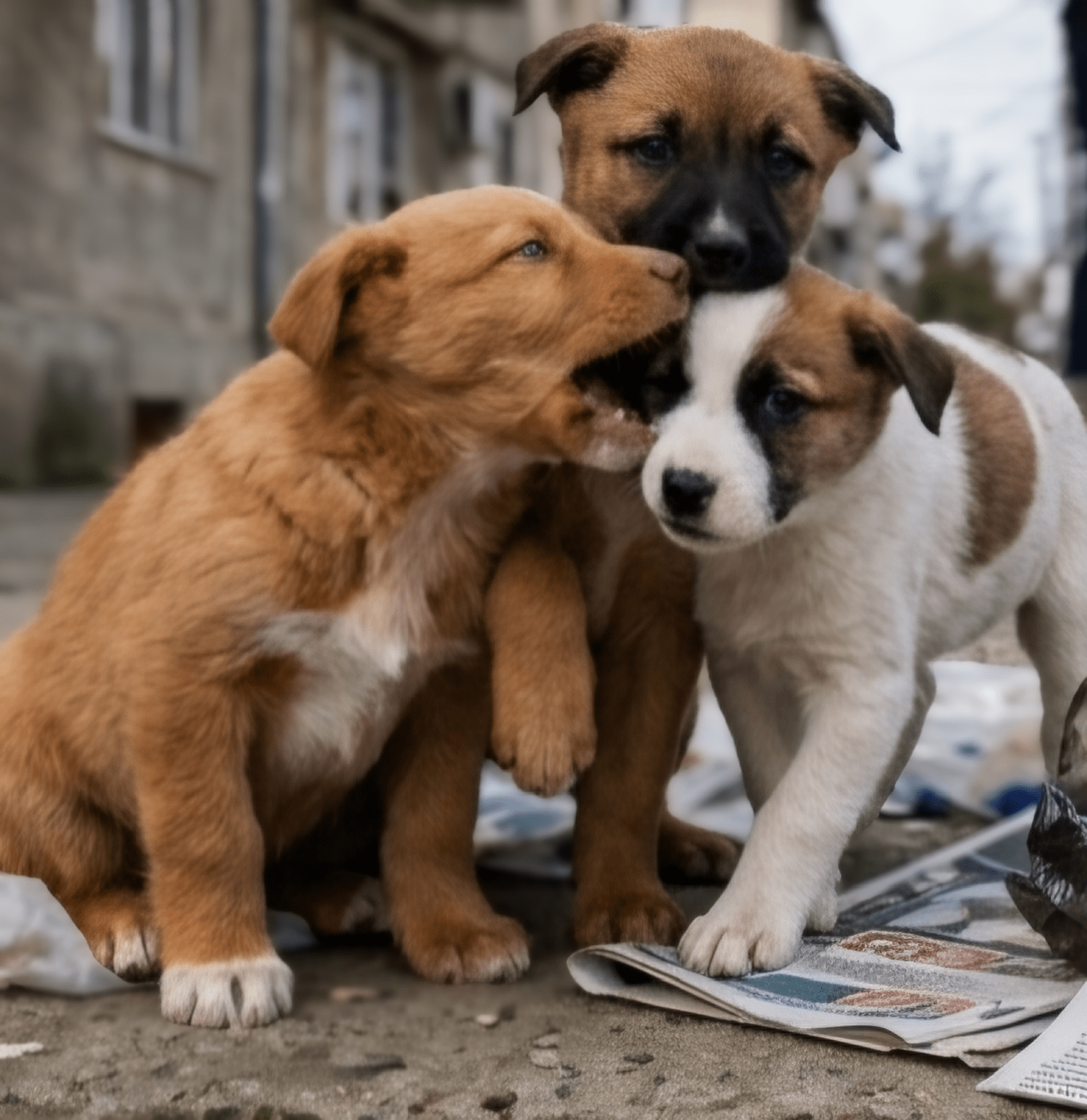 Cruzime în Găești! Amendă uriașă pentru două femei care au abandonat pui de câine pe stradă