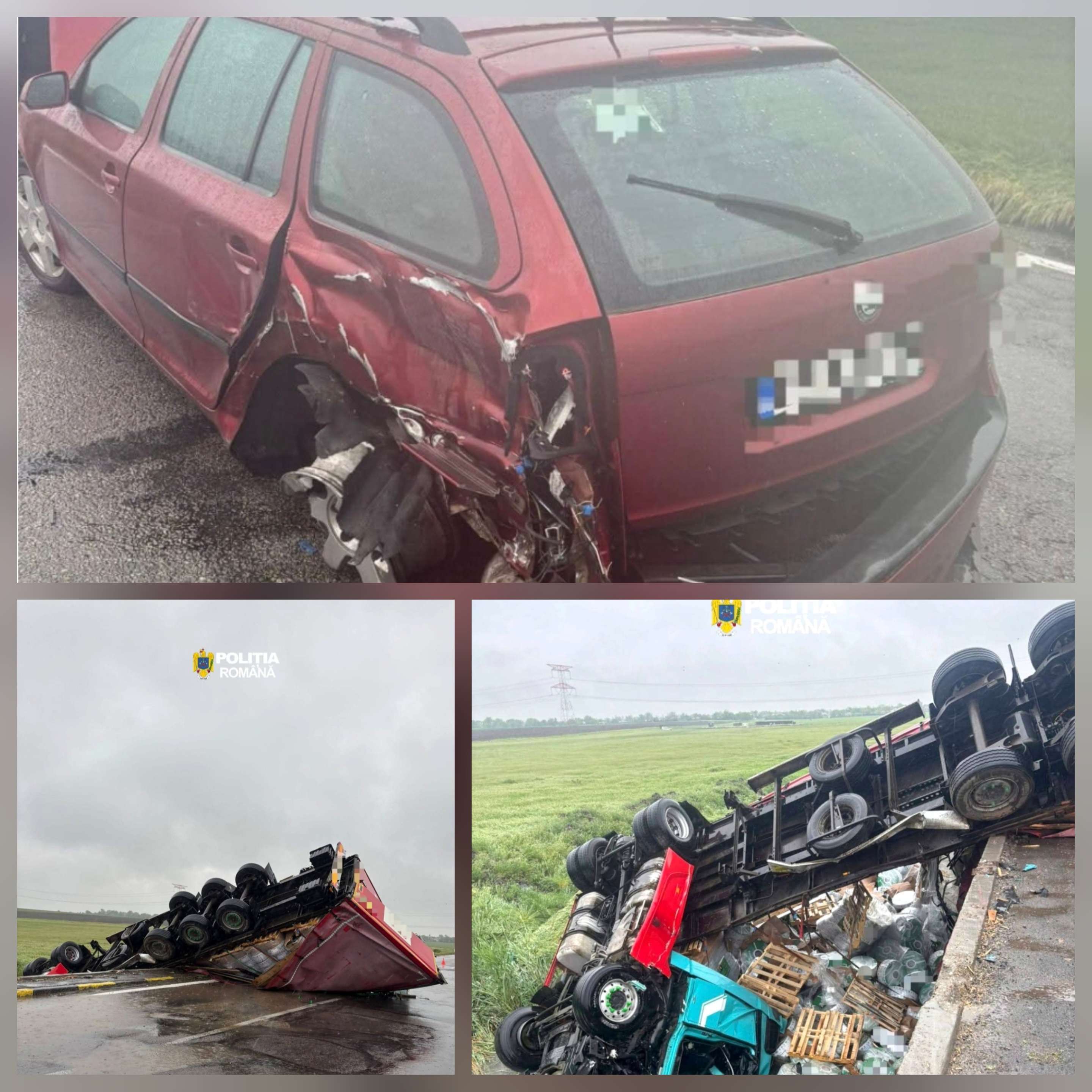 Tragedie pe DN 21! Un șofer de TIR a murit pe loc după ce s-a răsturnat într-un pârâu