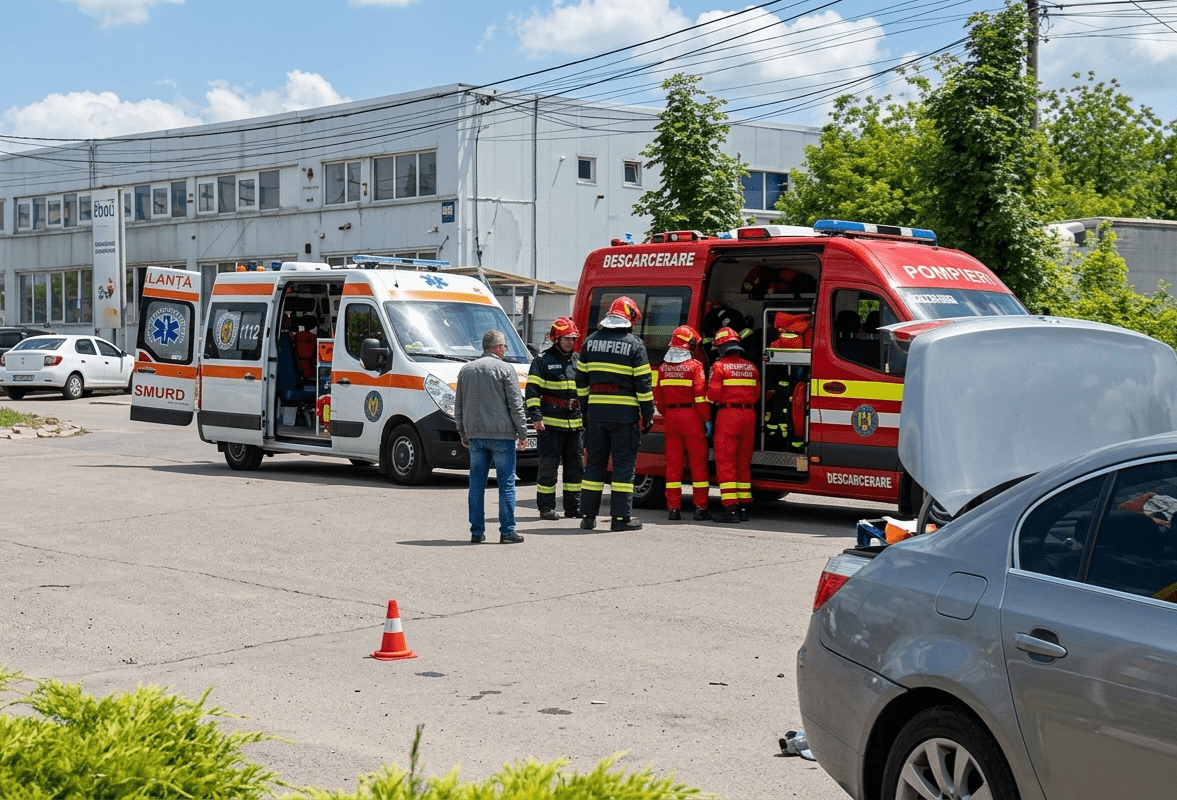 Accident grav în Titu pe strada Gării: Doi copii de 4 și 5 ani au fost transportați la spital