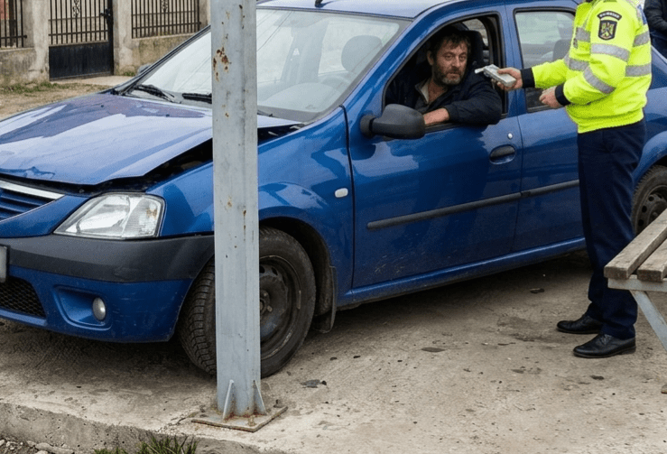 Bărbat din Dâmbovița arestat după ce a intrat cu mașina în stația de autobuz: Alcoolemie record și permis ucrainean fals