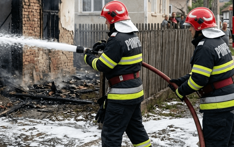 Tragedie în Dâmbovița: Un bărbat a murit în propria casă! Incendiu violent în Serdanu