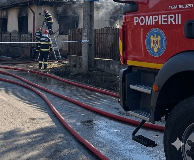 Casă distrusă de flăcări la Răcari! Intervenție de urgență a pompierilor în Dâmbovița