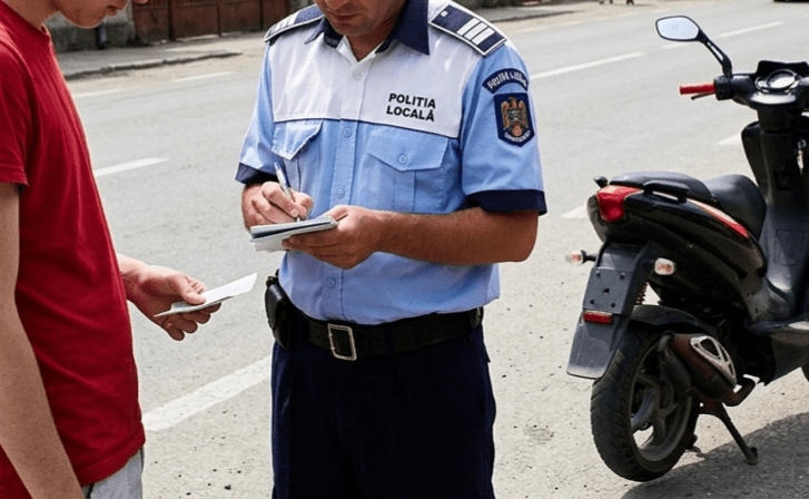 Prins pe moped la 16 ani! Un minor fără permis a fost oprit de polițiști în Dâmbovița