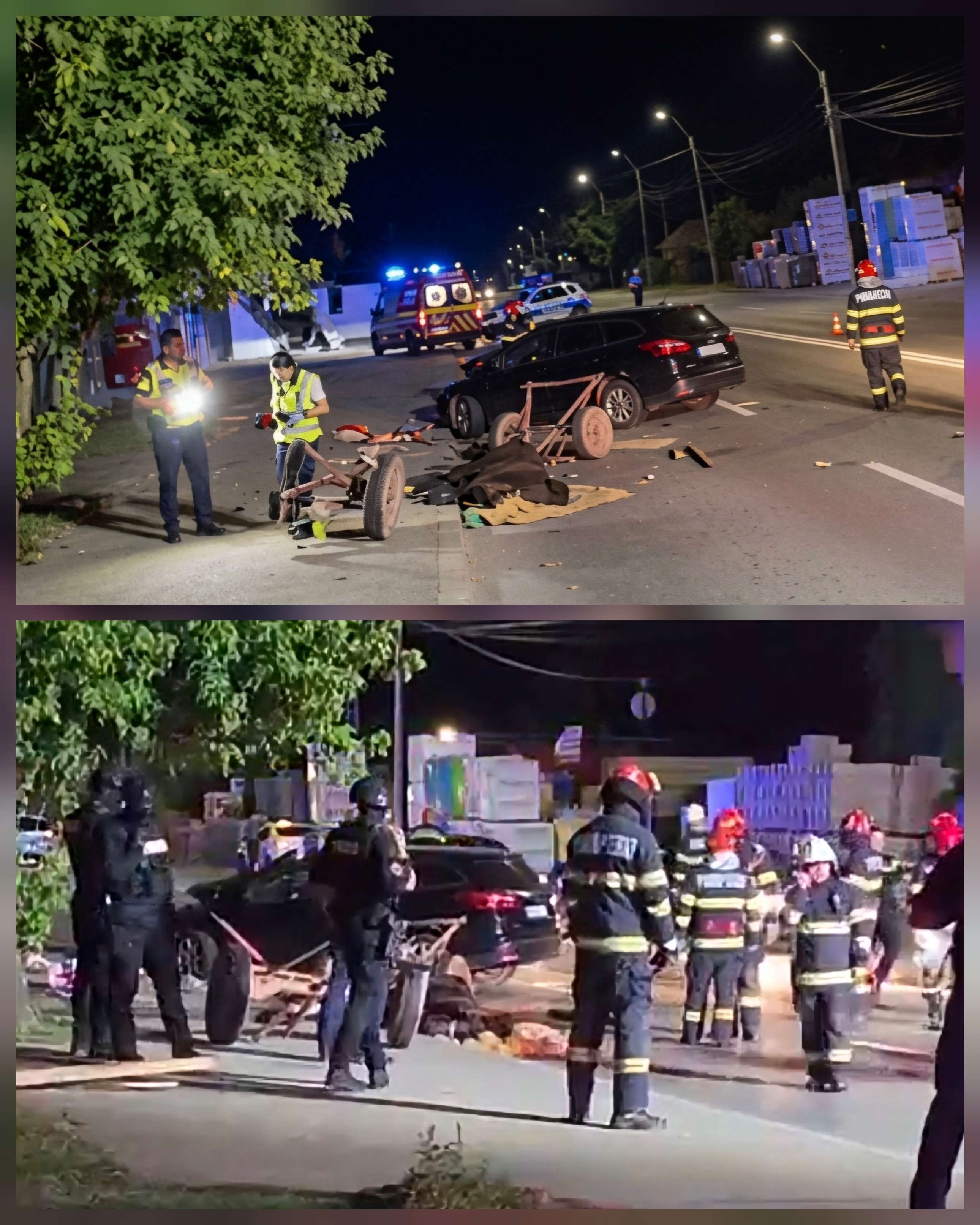 Accident șocant în Târgoviște! Șofer băut, a spulberat o căruță: trei copii au ajuns la spital
