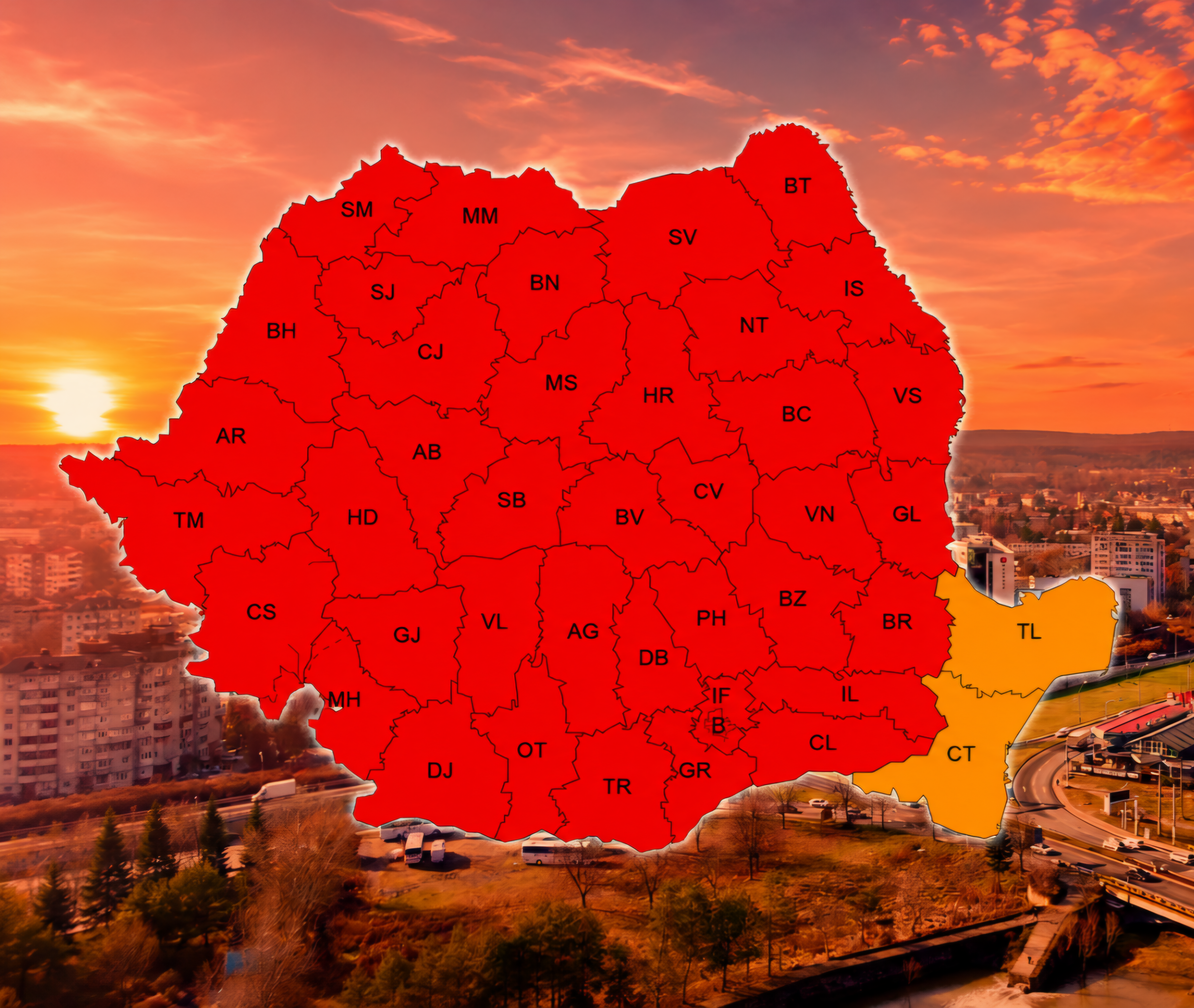 Cod Roșu de CANICULĂ în Muntenia! Temperaturi extreme de 41°C și vijelii violente în regiune!