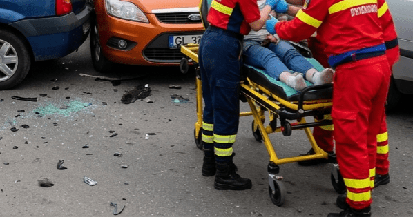 Accident cu trei mașini în Târgoviște! O femeie a ajuns la spital după impact