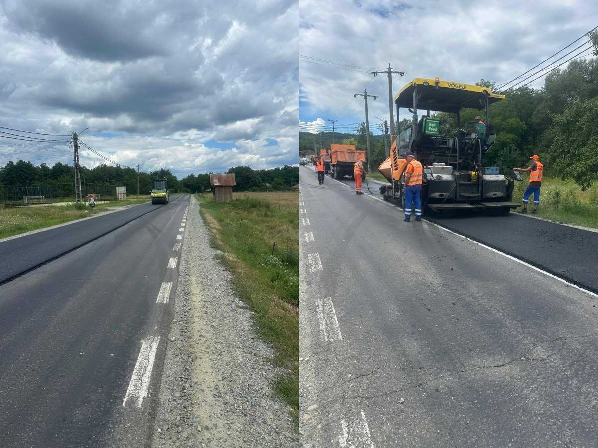 Asfalt nou pe DN 73C: Se lucrează intens între Curtea de Argeș și Tigveni!